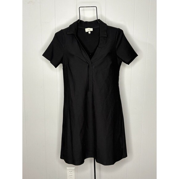 Tuckernuck Size S Wright Polo Mini Dress Black Preppy Knit Sporty Coastal Beach - Picture 1 of 6